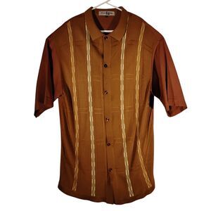 Michael Irvin 88 shirt mens XL XLarge brown plaid short sleeve golf button